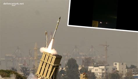 Lübnandan İsraile roketli saldırı Demir Kubbe hava savunma sistemi roketlere karşılık verdi
